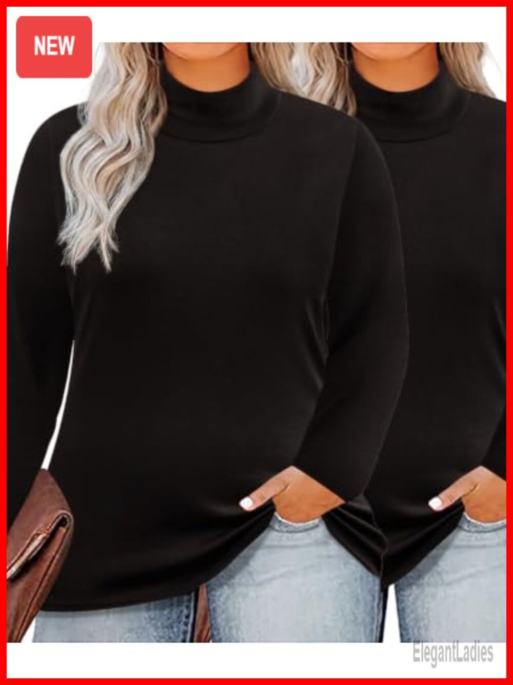 Plus Size Mock Neck Long Sleeve Tunic Top Fall Winter
